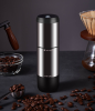 Wireless charging coffee grinder (800 mAh lithium capacity, non-segment fine tuning, strong power, coffee bean capacity 12g, 25 cups / time, mini car