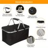 Large capacity insulated basket picnic bag picnic basket foldable shopping bag preservation bag lunch bag, Black